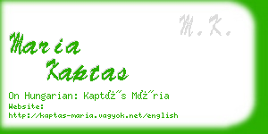 maria kaptas business card